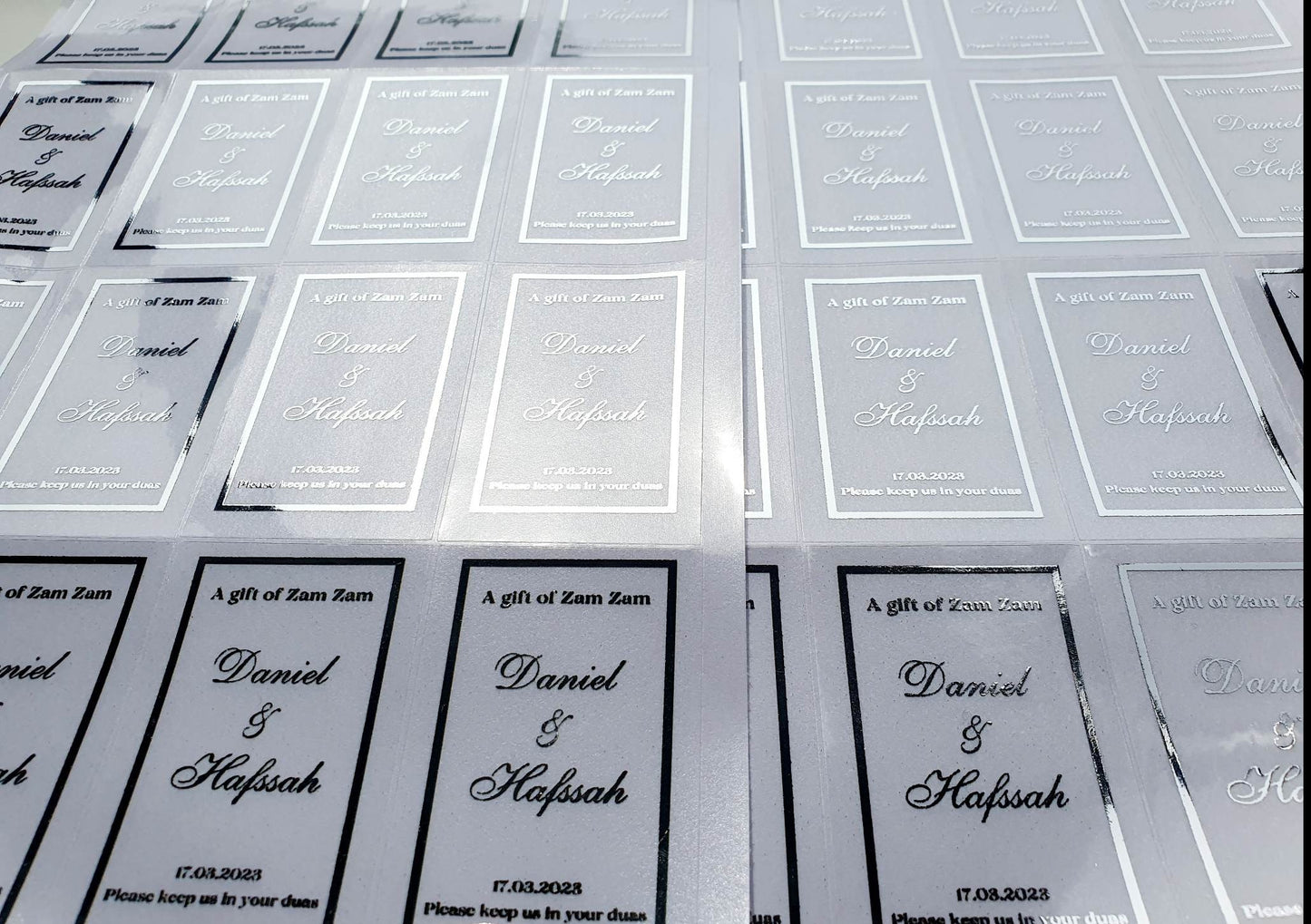 Zam Zam Stickers | White gloss Clear Transparent | with real foil