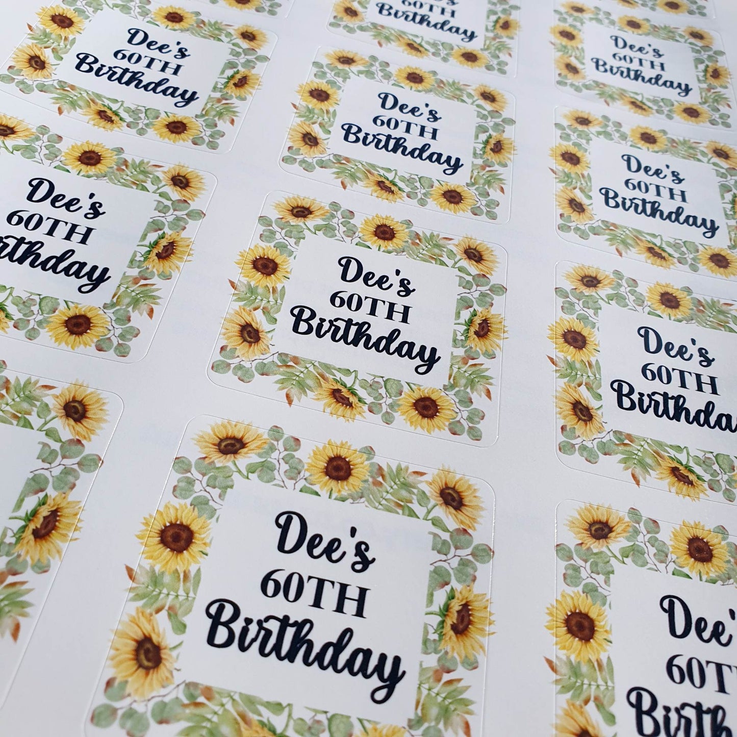 Sunflower stickers | White gloss with real foil