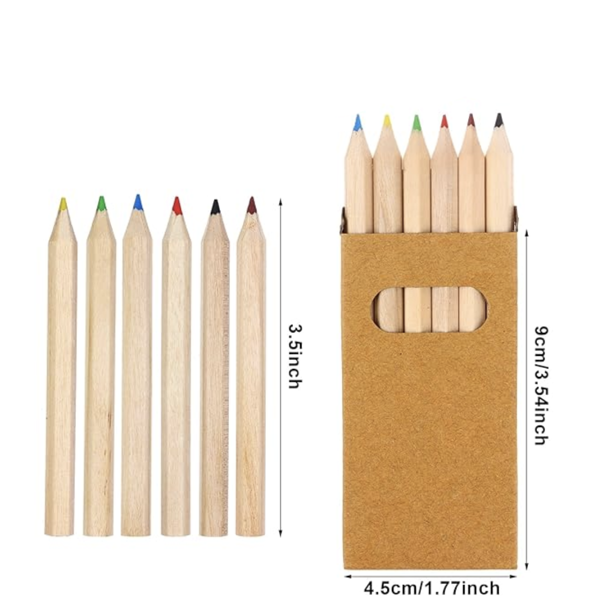 Colouring Pencils | 6 colours - 9 x 4.5 cm