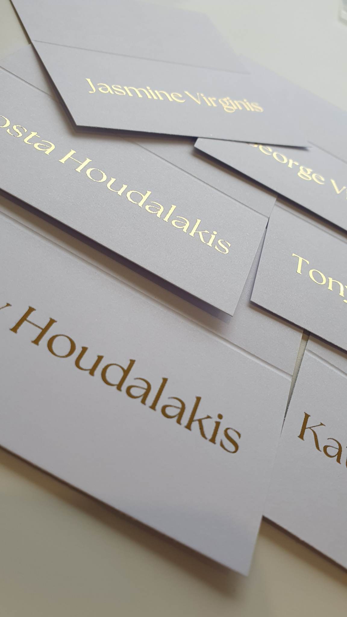 Place cards | Name cards | Folded Circle Flat Wavey | Gold Silver Rose Gold foil